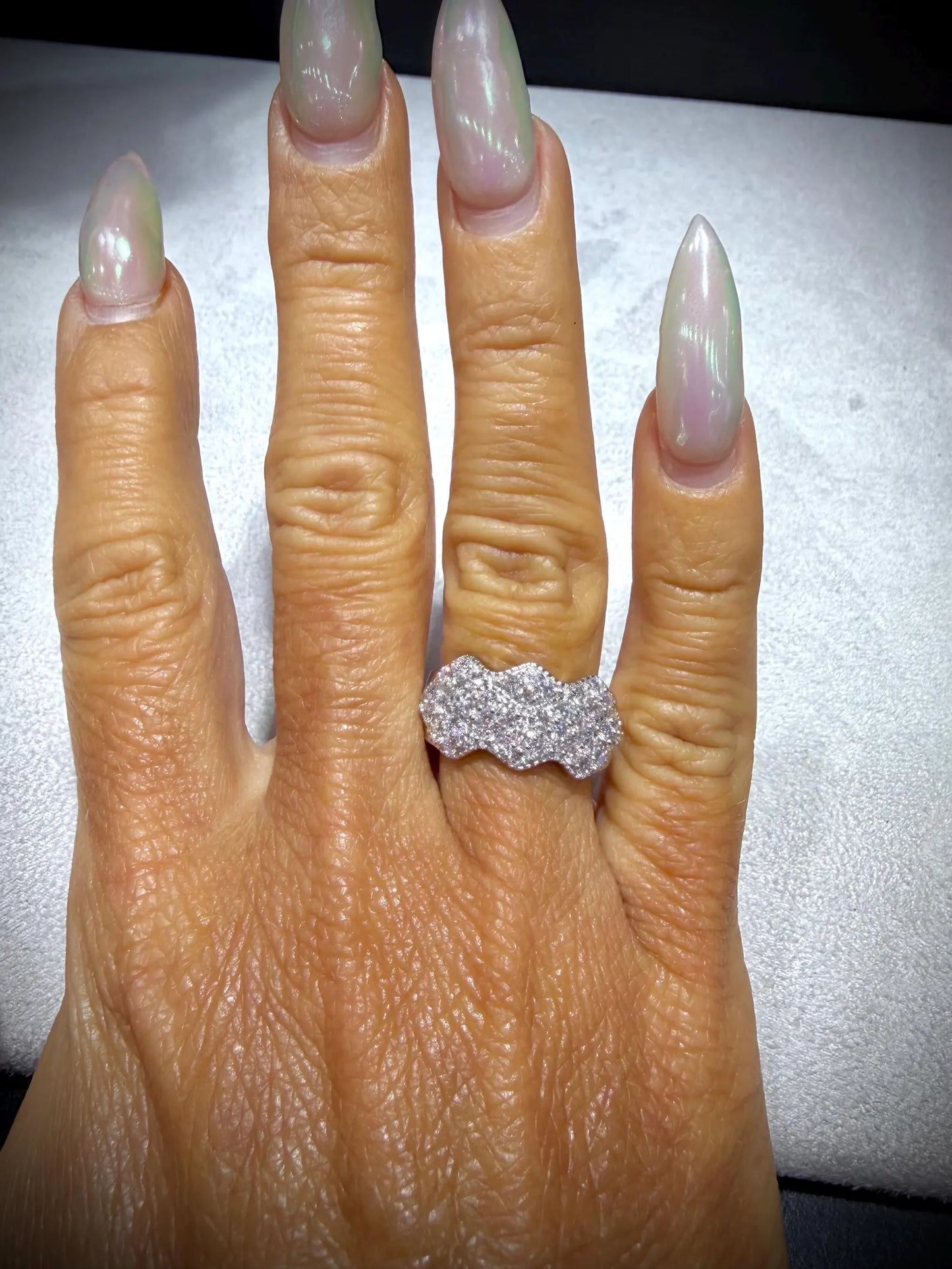 Lab Grown Diamond Ring 1.36 Carats: Sterling Silver