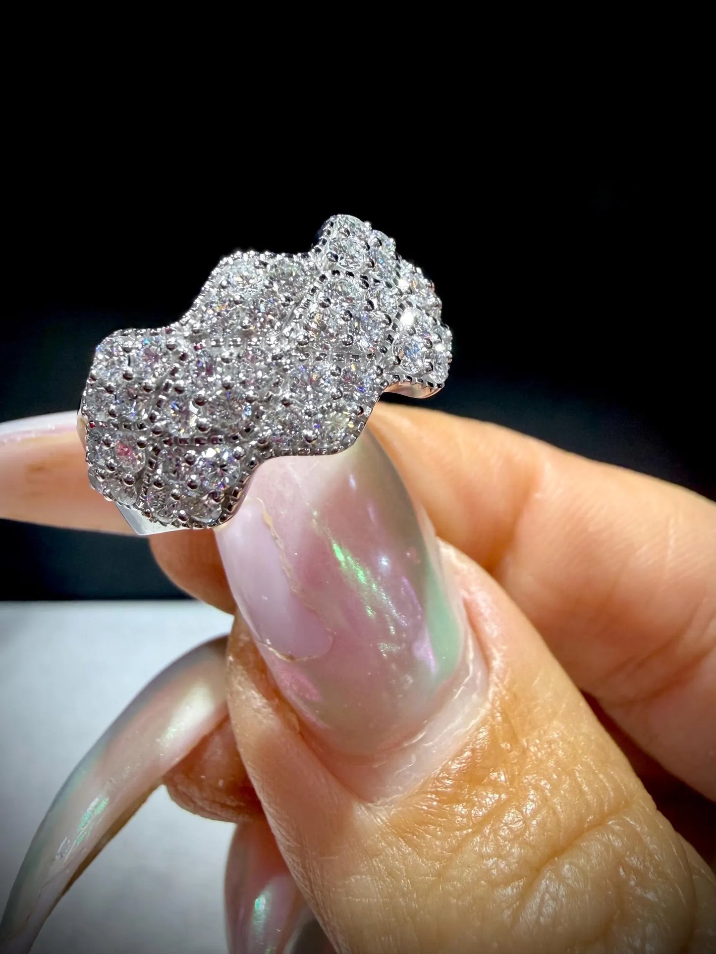 Lab Grown Diamond Ring 1.36 Carats: Sterling Silver