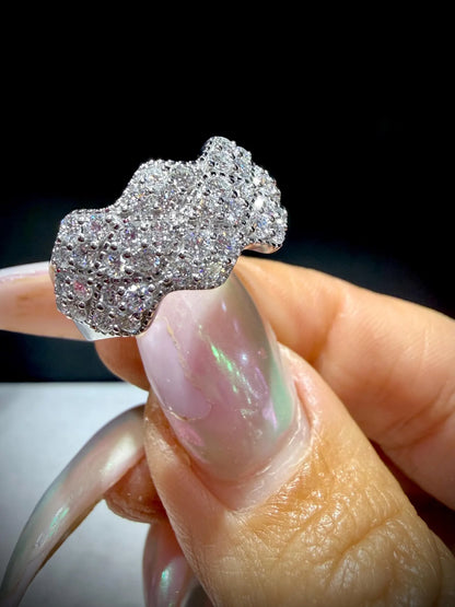 Lab Grown Diamond Ring 1.36 Carats: Sterling Silver