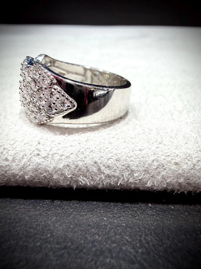 Lab Grown Diamond Ring 1.36 Carats: Sterling Silver