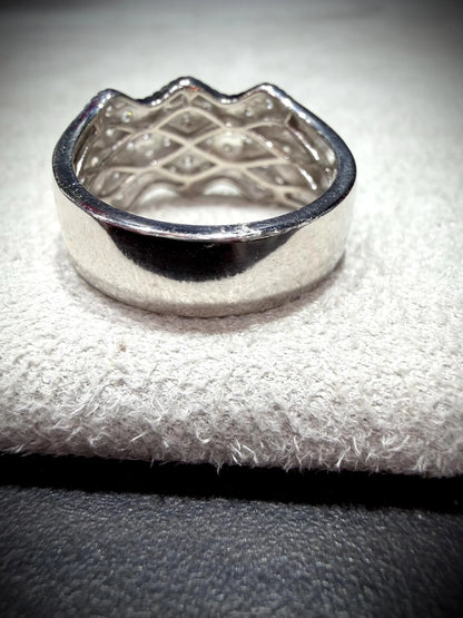 Lab Grown Diamond Ring 1.36 Carats: Sterling Silver