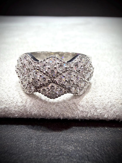 Lab Grown Diamond Ring 1.36 Carats: Sterling Silver