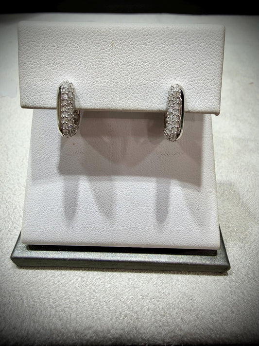 Sterling Silver Diamond 0.50ct Huggy Earrings: Natural Diamonds