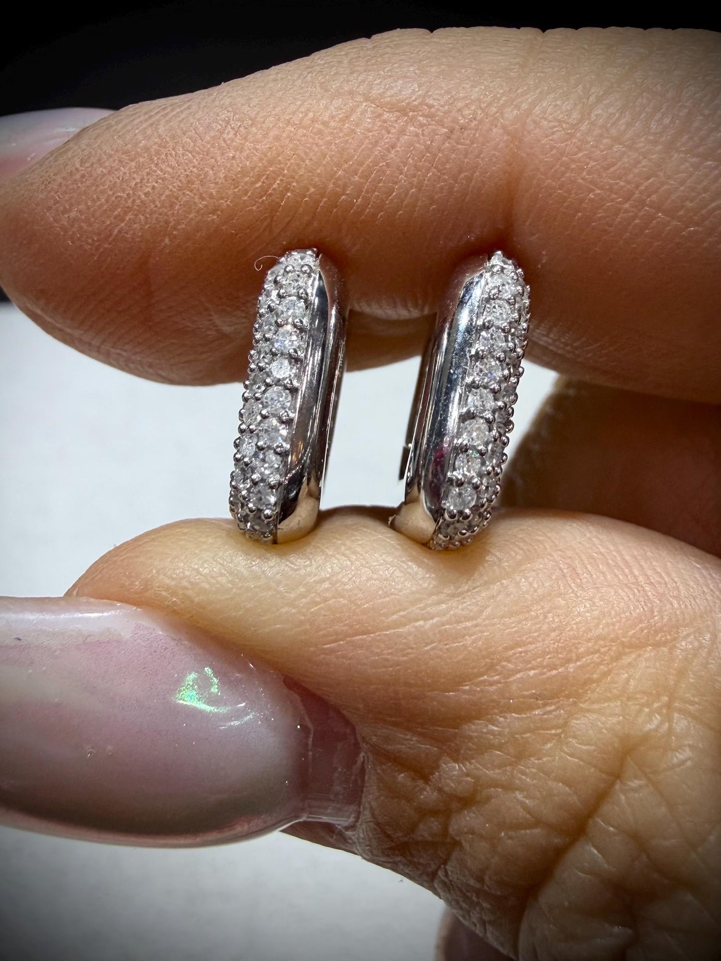 Sterling Silver Diamond 0.50ct Huggy Earrings: Natural Diamonds