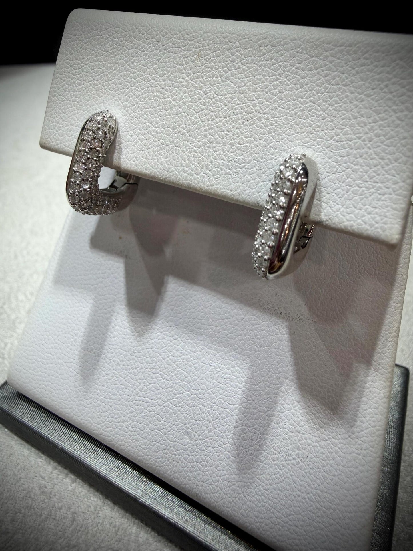 Sterling Silver Diamond 0.50ct Huggy Earrings: Natural Diamonds