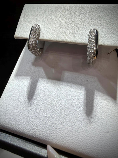 Sterling Silver Diamond 0.50ct Huggy Earrings: Natural Diamonds