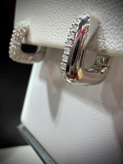 Sterling Silver Diamond 0.50ct Huggy Earrings: Natural Diamonds