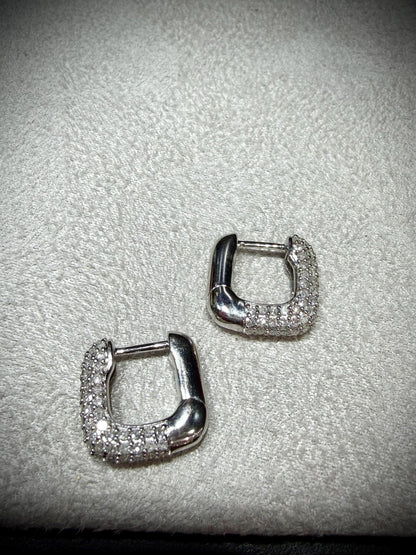 Sterling Silver Diamond 0.50ct Huggy Earrings: Natural Diamonds