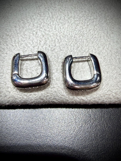 Sterling Silver Diamond 0.50ct Huggy Earrings: Natural Diamonds