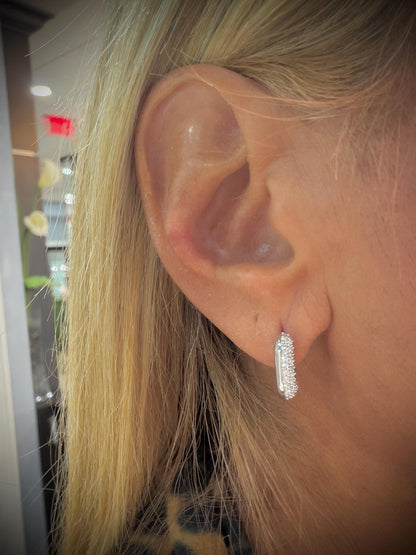 Sterling Silver Diamond 0.50ct Huggy Earrings: Natural Diamonds