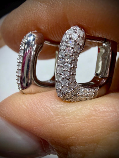 Sterling Silver Diamond 0.50ct Huggy Earrings: Natural Diamonds