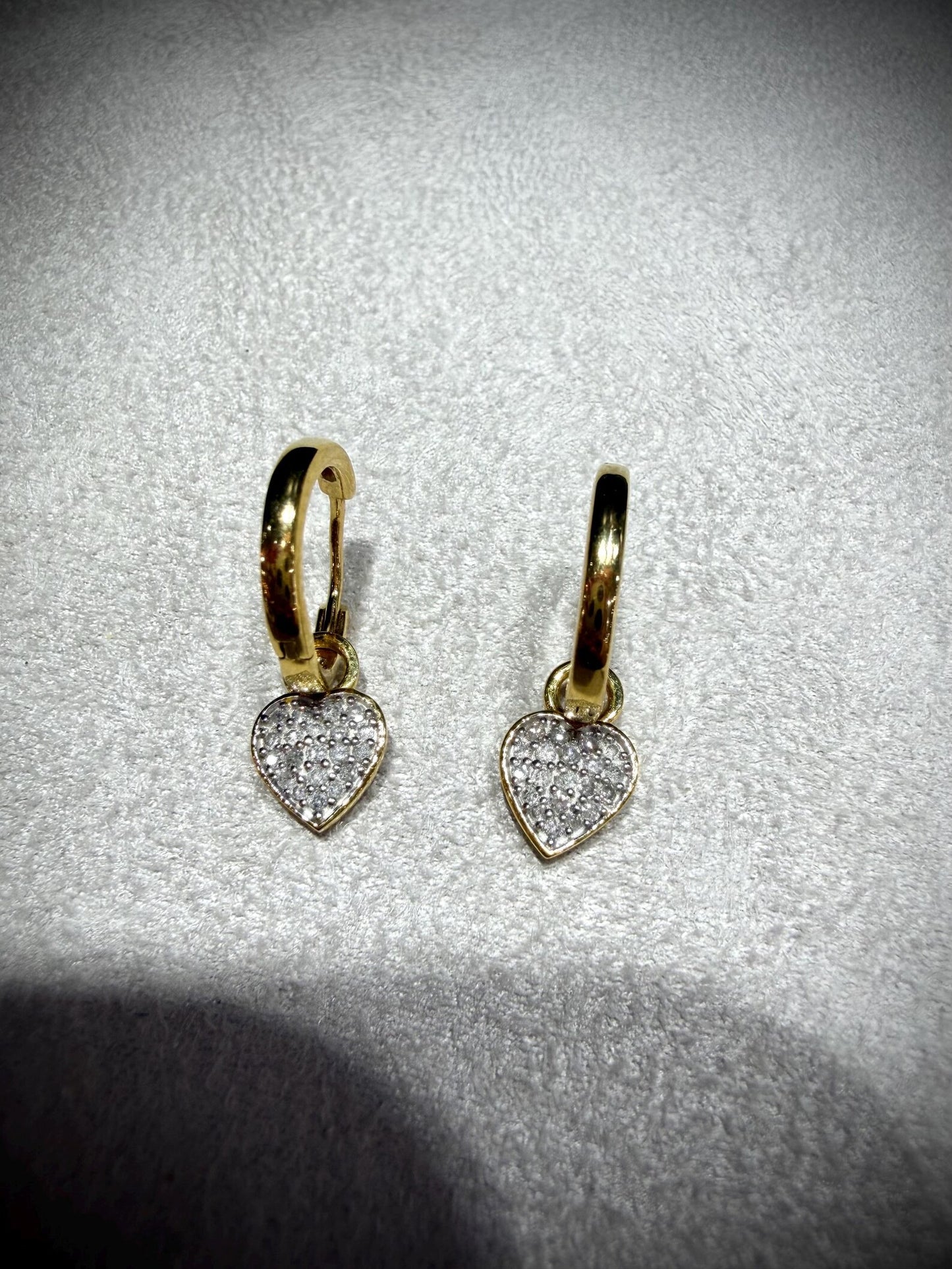 Diamond Heart Sterling Silver Huggie Earrings: Natural Diamonds 0.25ct