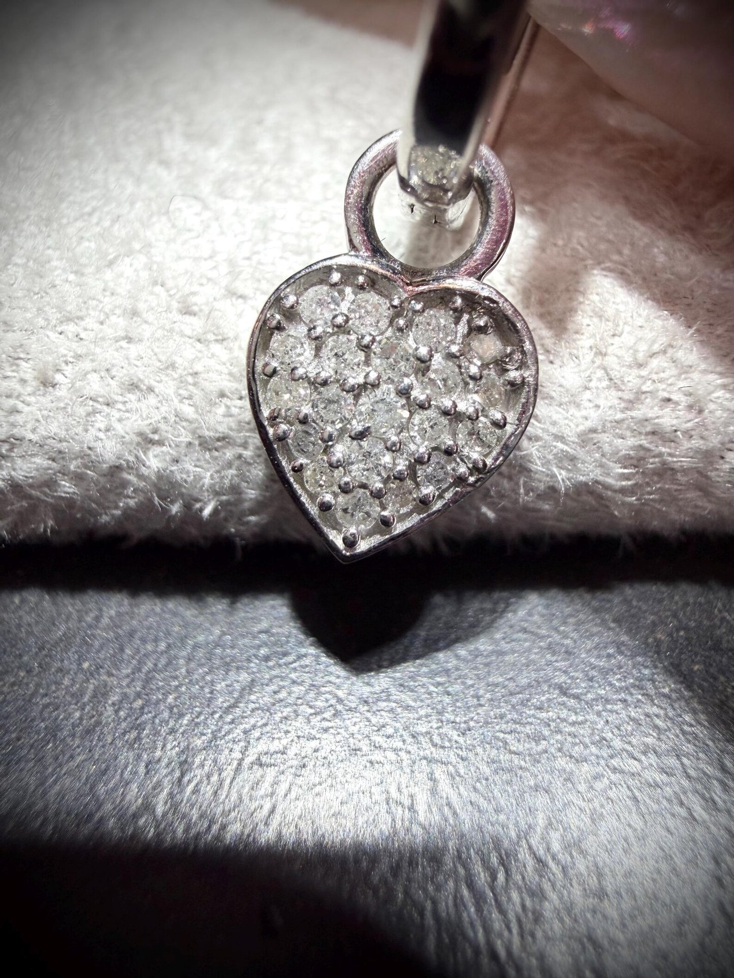 Diamond Heart Sterling Silver Huggie Earrings: Natural Diamonds 0.25ct