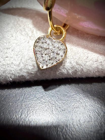 Diamond Heart Sterling Silver Huggie Earrings: Natural Diamonds 0.25ct