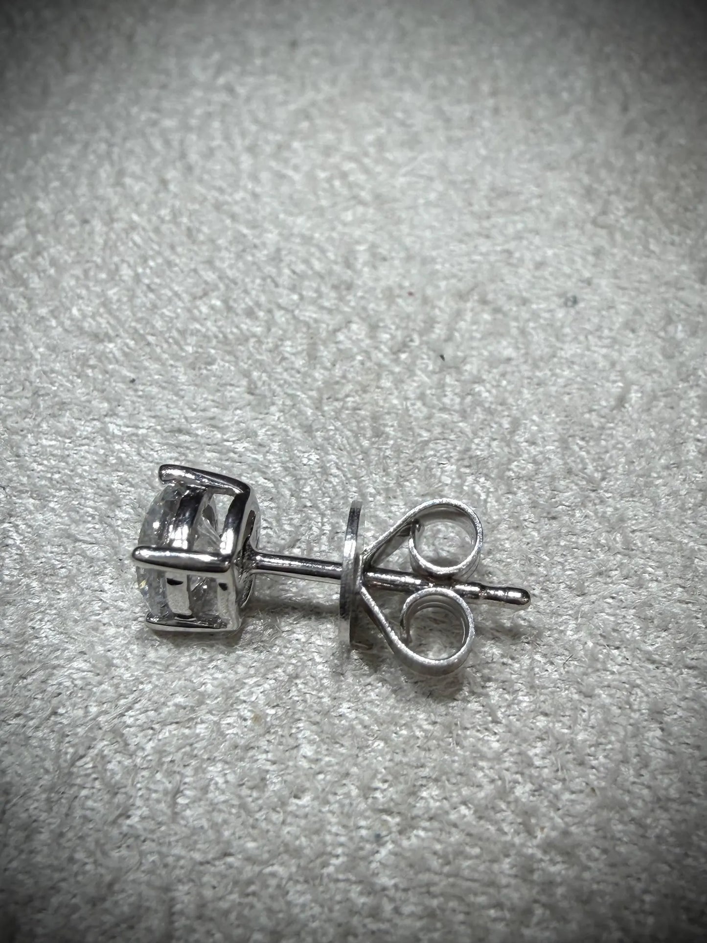 Sterling Silver Lab Grown Round Diamond Stud Earrings 1.00 ct tw.