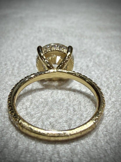 14K Diamond Engagement Ring with 4.03 Carat Lab Grown GIA Certified Round Diamond VS1/E