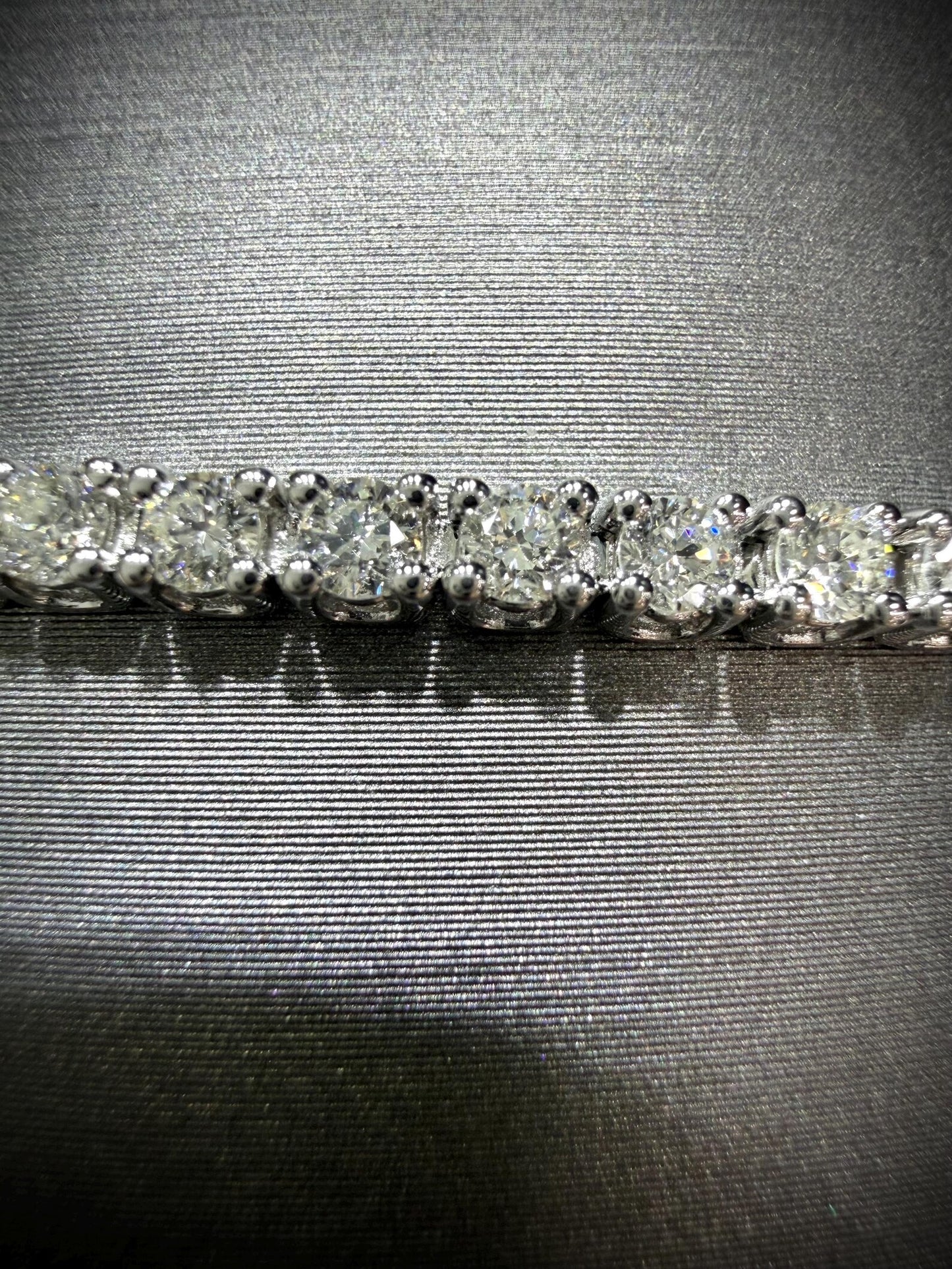 Sterling Silver Lab Grown Round 3.00 ct tw Diamond Tennis Bracelet: 7”