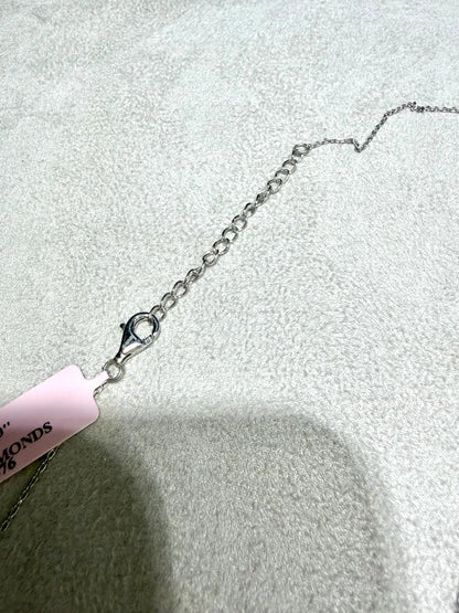 Lab Grown Diamond Cross Necklace 0.75 Carats: Sterling Silver 18”-20”