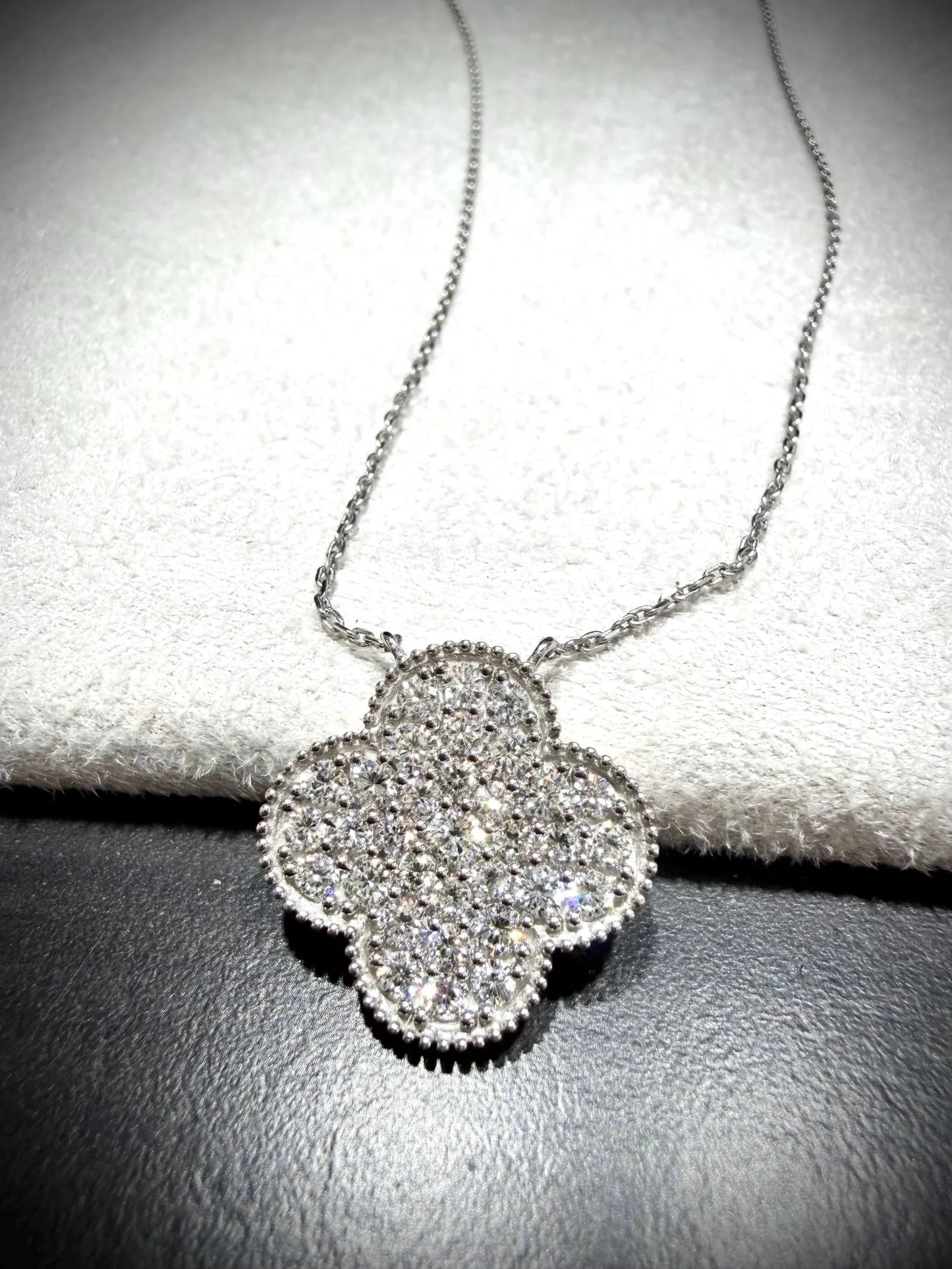 Lab Grown Diamond Flower Necklace 1.30 ct tw.: Sterling Silver, Adjustable 18”-20”