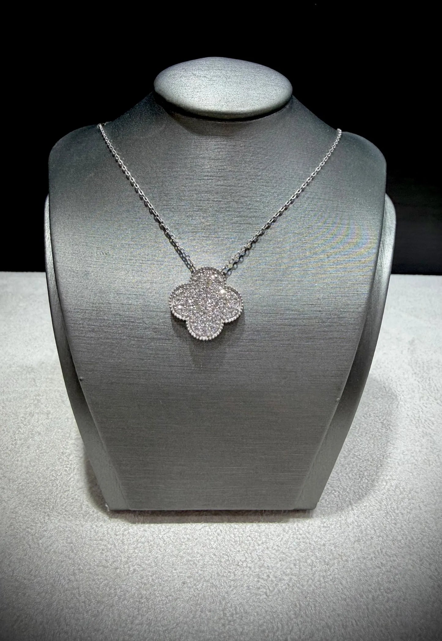 Lab Grown Diamond Flower Necklace 1.30 ct tw.: Sterling Silver, Adjustable 18”-20”