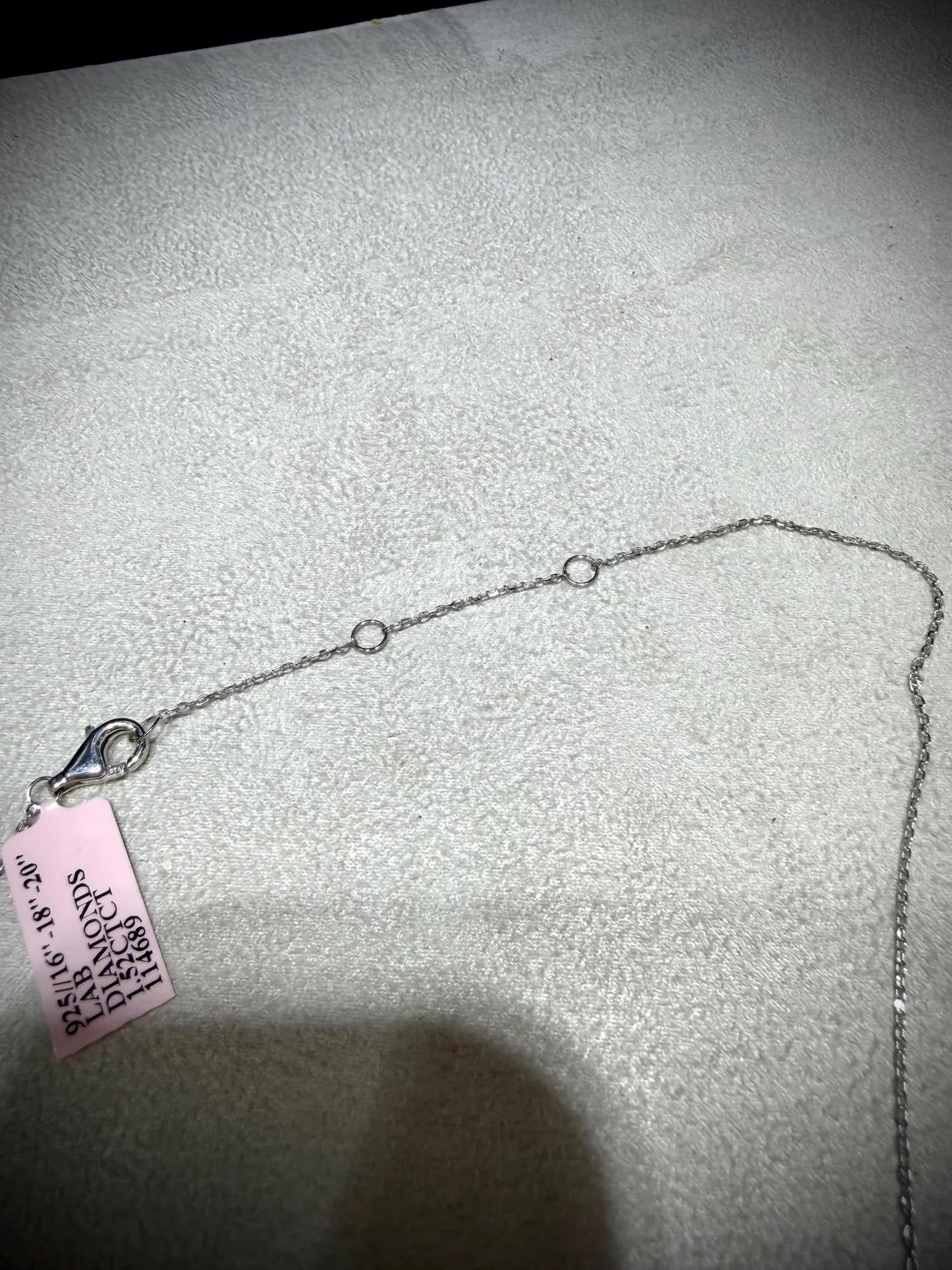 Fancy Shape Bezel Set Diamond Necklace with Emerald Cut and Pear Lab Grown Diamonds 1.52 ct tw.: Sterling Silver Adjustable 16”-18”.