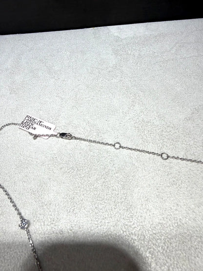 Pear Lab Grown Diamond Necklace, Sterling Silver Chain, 2.20ct tw 16”-18”