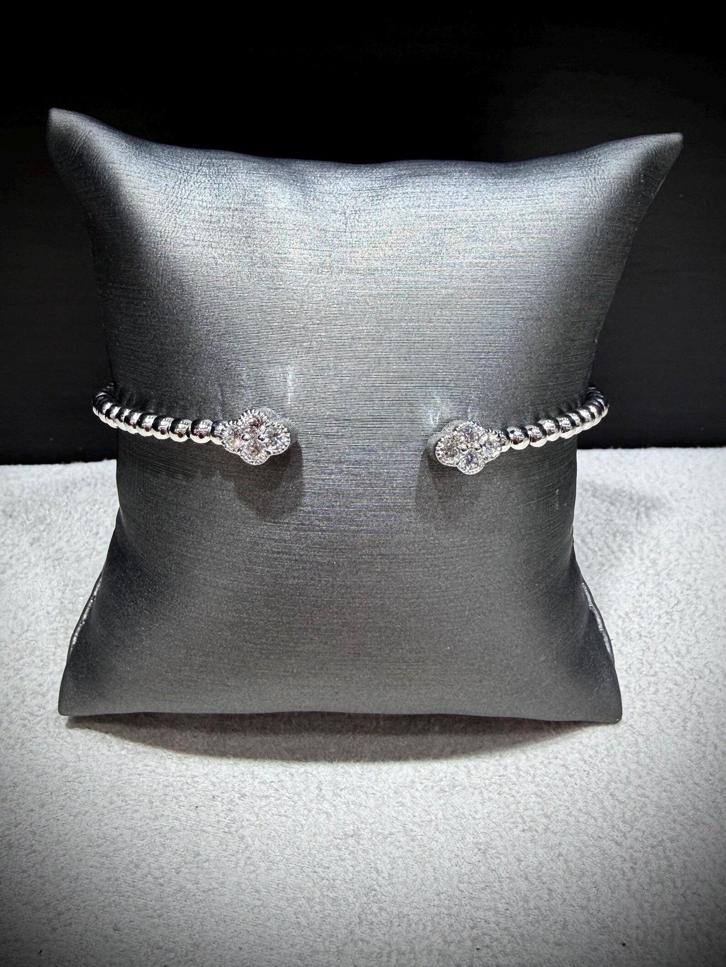 Lab Grown Diamond Bypass Cuff Bangle 0.55ct tw., Sterling Silver 7”