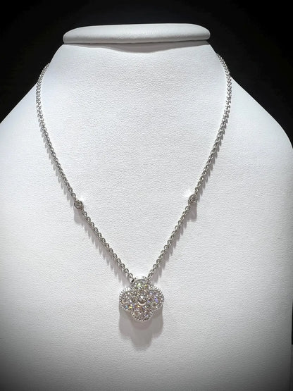 Diamond Clover Necklace 1.11 Carats: Sterling Silver, Lab Grown Diamonds
