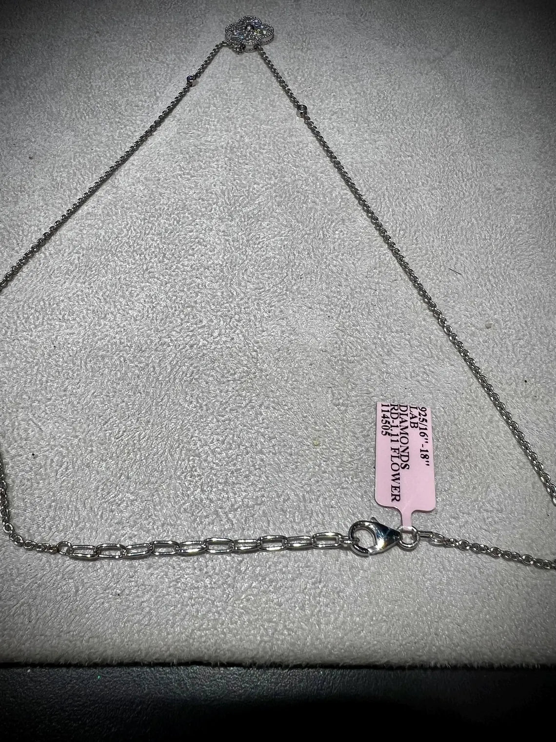 Diamond Clover Necklace 1.11 Carats: Sterling Silver, Lab Grown Diamonds