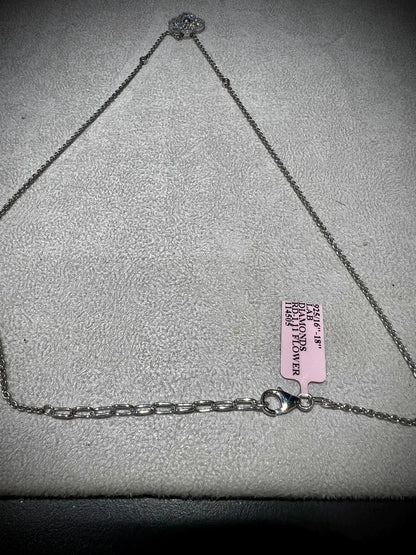 Diamond Clover Necklace 1.11 Carats: Sterling Silver, Lab Grown Diamonds