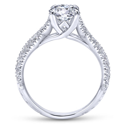 14K White Gold Round Diamond Engagement Ring