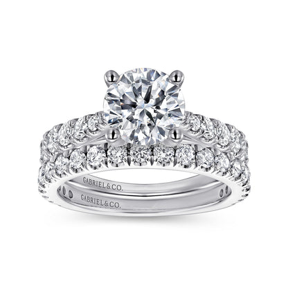 14K White Gold Round Diamond Engagement Ring