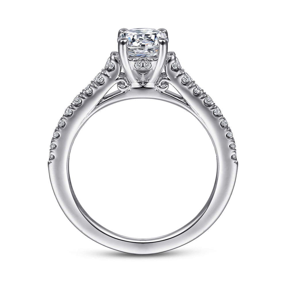 14K White Gold Round Diamond Engagement Ring