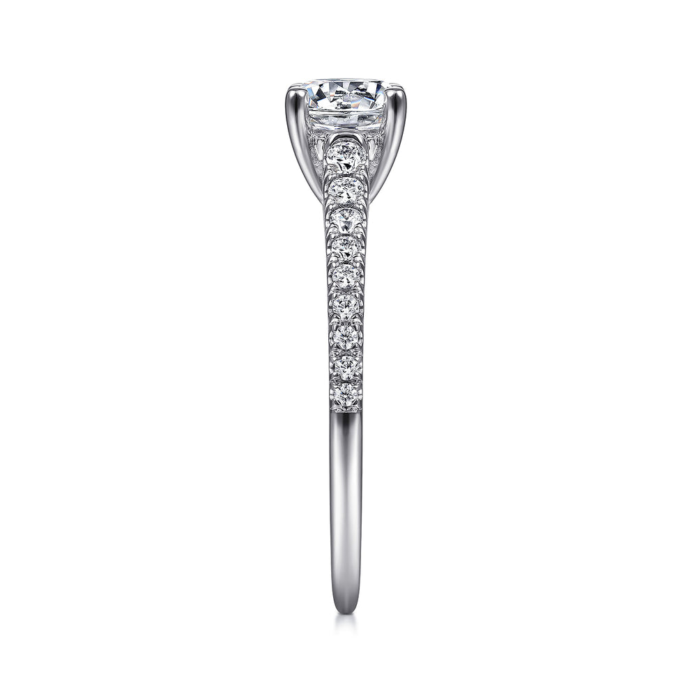 14K White Gold Round Diamond Engagement Ring