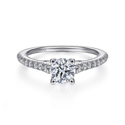 18K White Gold Round Diamond Engagement Ring