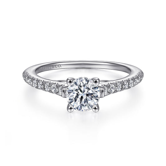 18K White Gold Round Diamond Engagement Ring