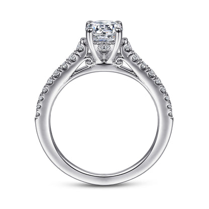 18K White Gold Round Diamond Engagement Ring
