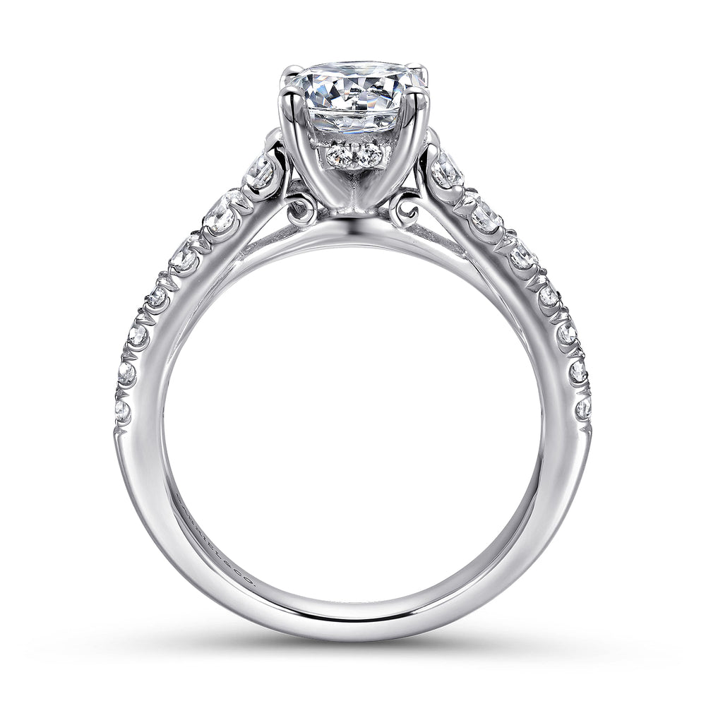 14K White Gold Round Diamond Engagement Ring