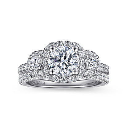 14K White Gold Round Diamond Engagement Ring