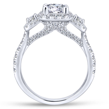 18K White Gold Round Diamond Engagement Ring