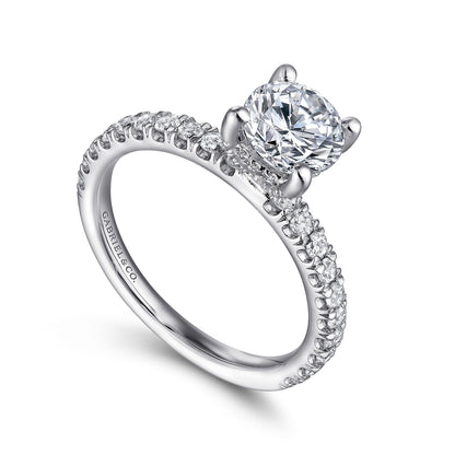 14K White Gold Round Diamond Engagement Ring