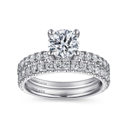 14K White Gold Round Diamond Engagement Ring