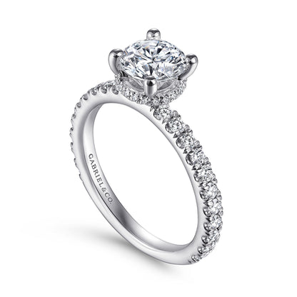 18K White Gold Diamond Engagement Ring