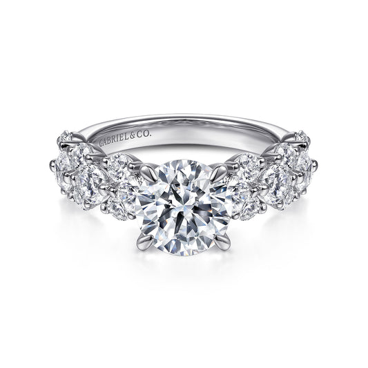 14K White Gold Round Diamond Engagement Ring