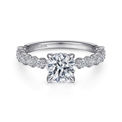 14K White Gold Round Diamond Engagement Ring