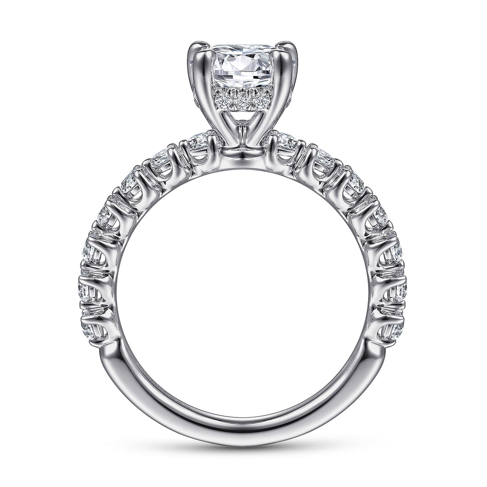 14K White Gold Round Diamond Engagement Ring