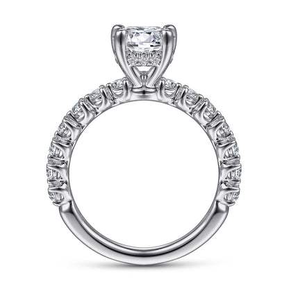 14K White Gold Round Diamond Engagement Ring