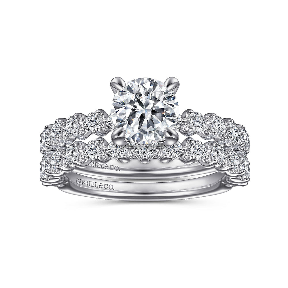 14K White Gold Round Diamond Engagement Ring