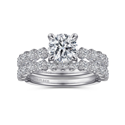 14K White Gold Round Diamond Engagement Ring