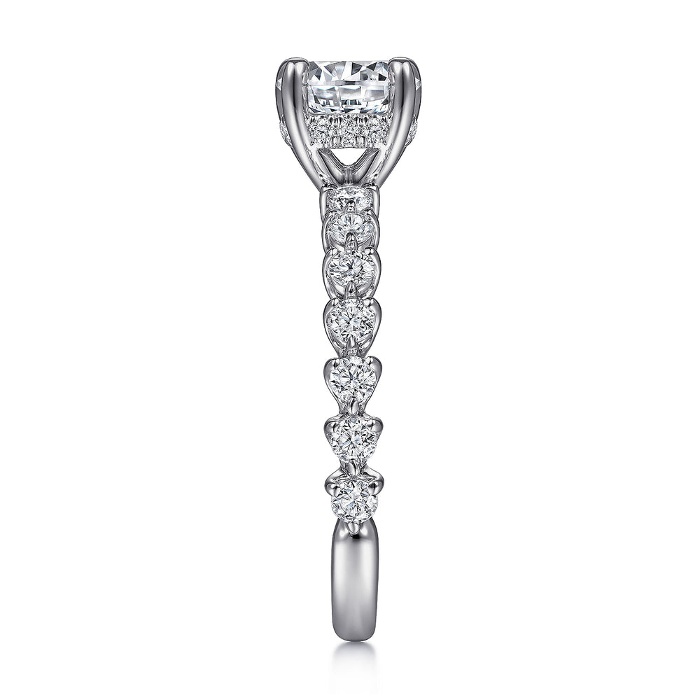 14K White Gold Round Diamond Engagement Ring